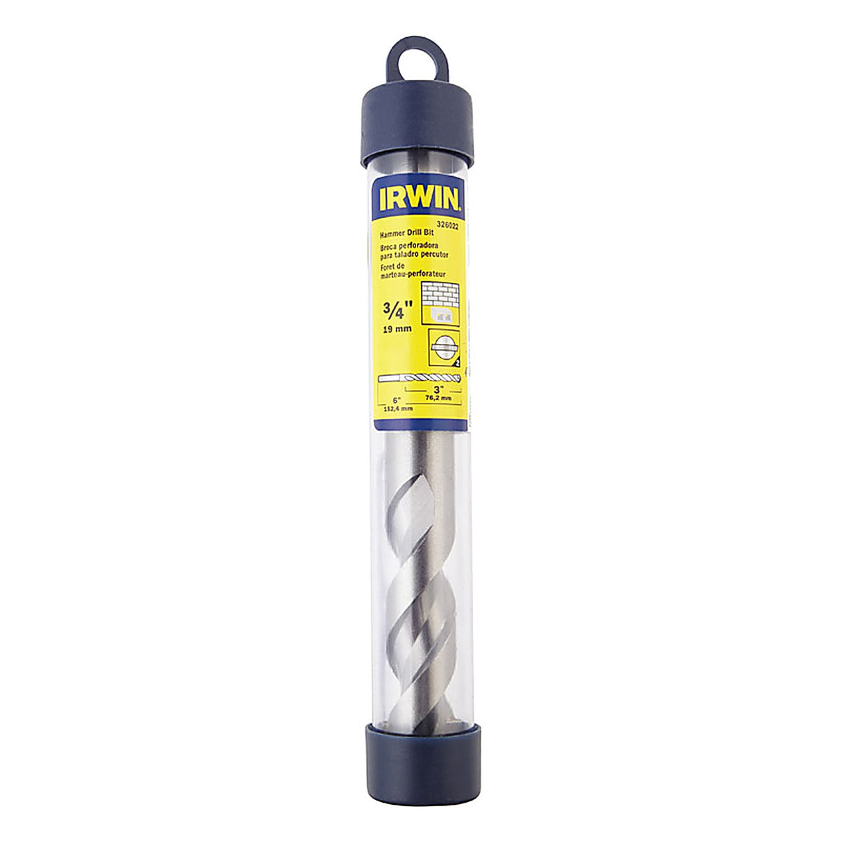 Irwin - 326022 - 3/4 in. x 6 in. L High Speed Steel Percussion Drill Bit 1/pc.