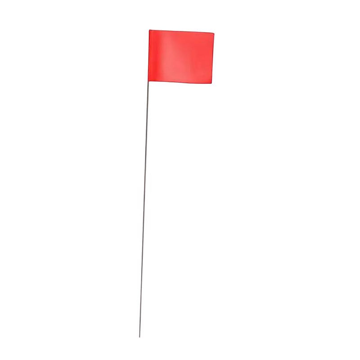 C.H. Hanson - 15080 - 21 in. Fluorescent Red Marking Flags Polyvinyl - 100/Pack
