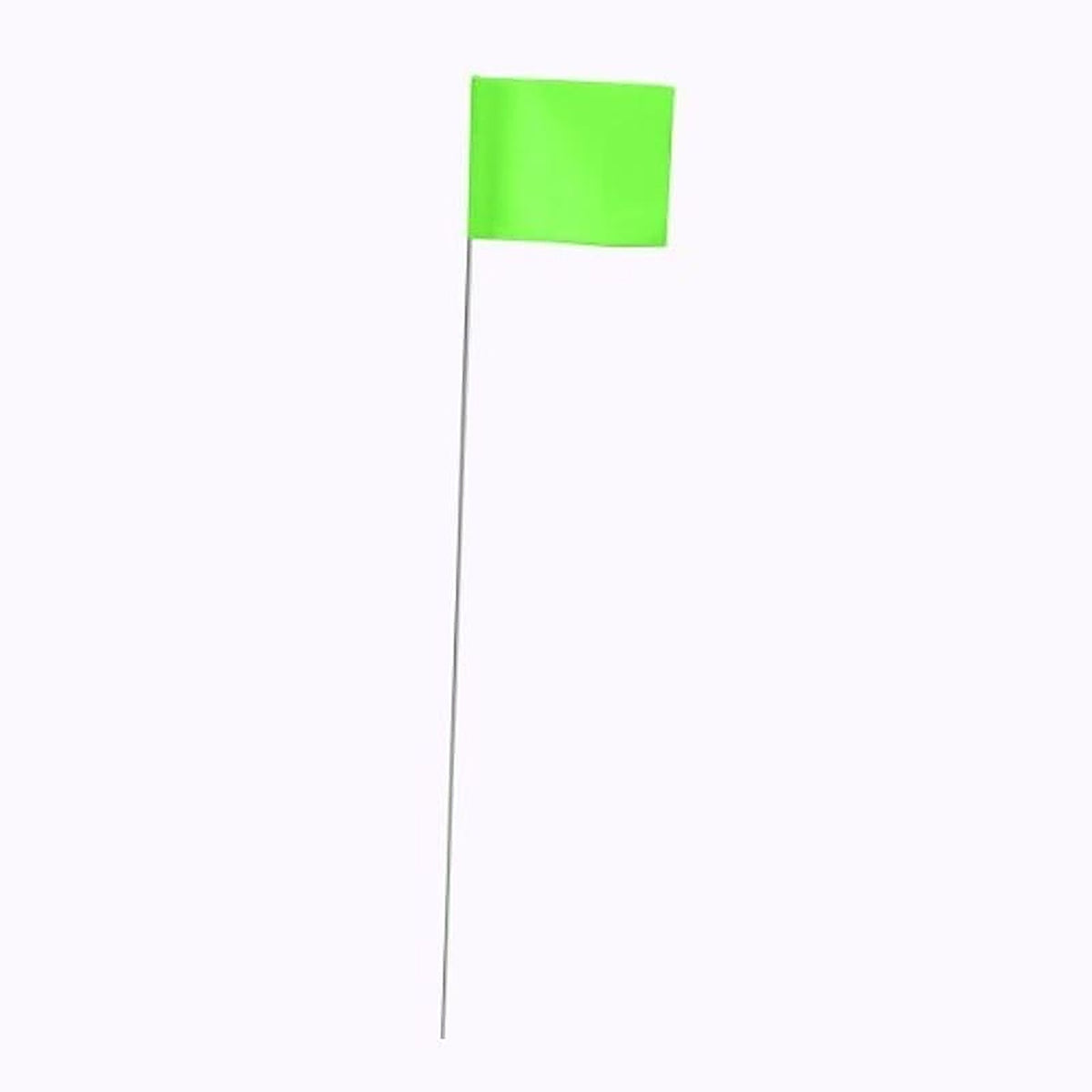 C.H. Hanson - 15082 - 21 in. Fluorescent Lime Marking Flags Polyvinyl - 100/Pack