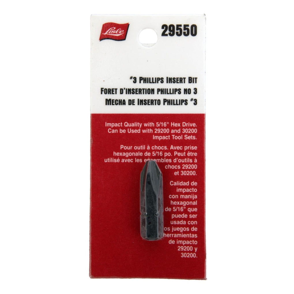 Lisle - 29550 - 5/16 in Drive Insert Bits, #3 Phillips Bit