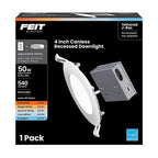 Feit Electric - LEDR4XT/5CCT - White 4 in. W LED Recessed Downlight 9 W
