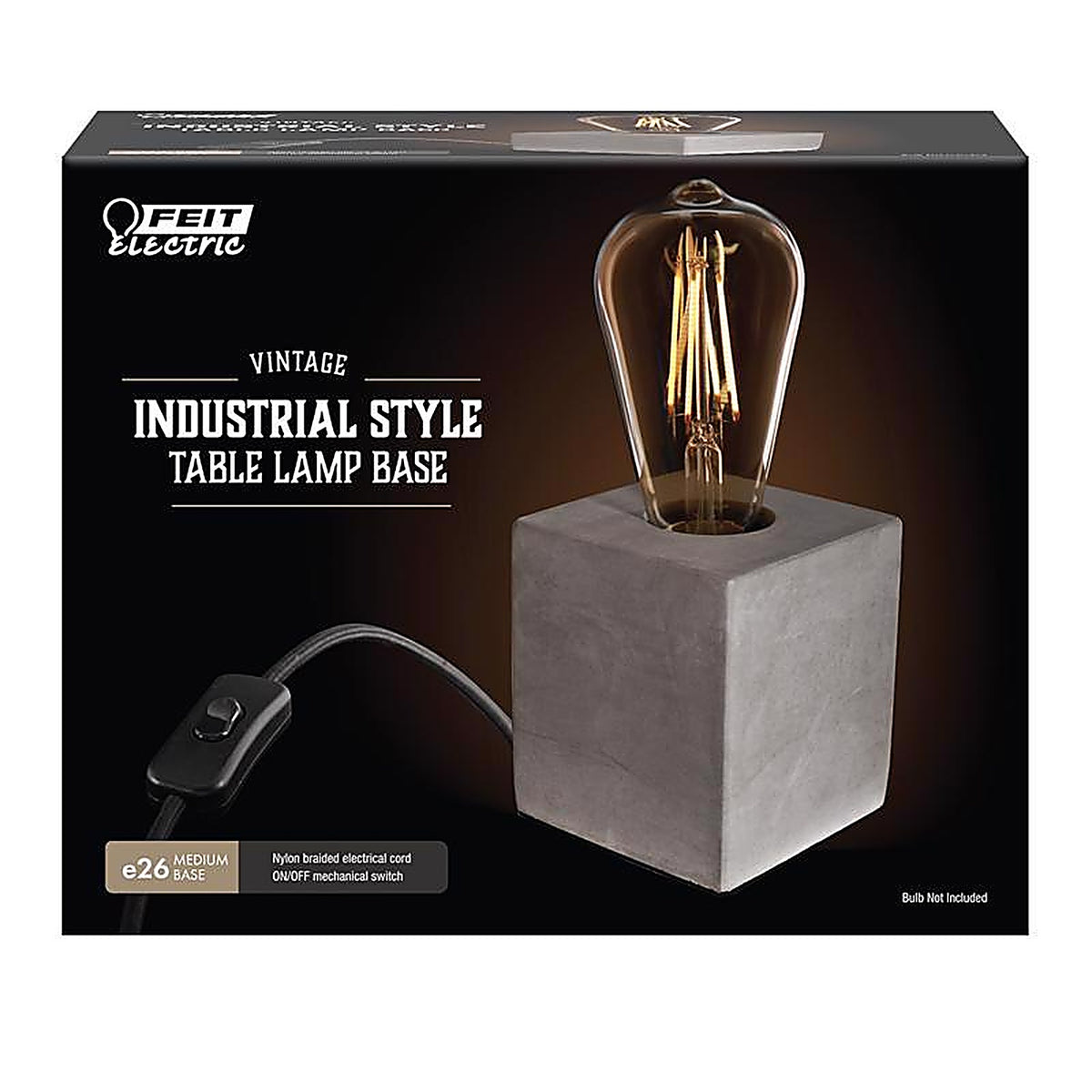 Feit Electric - CUBE1 - 4 in. Concrete Beige/White Cube Lamp Base