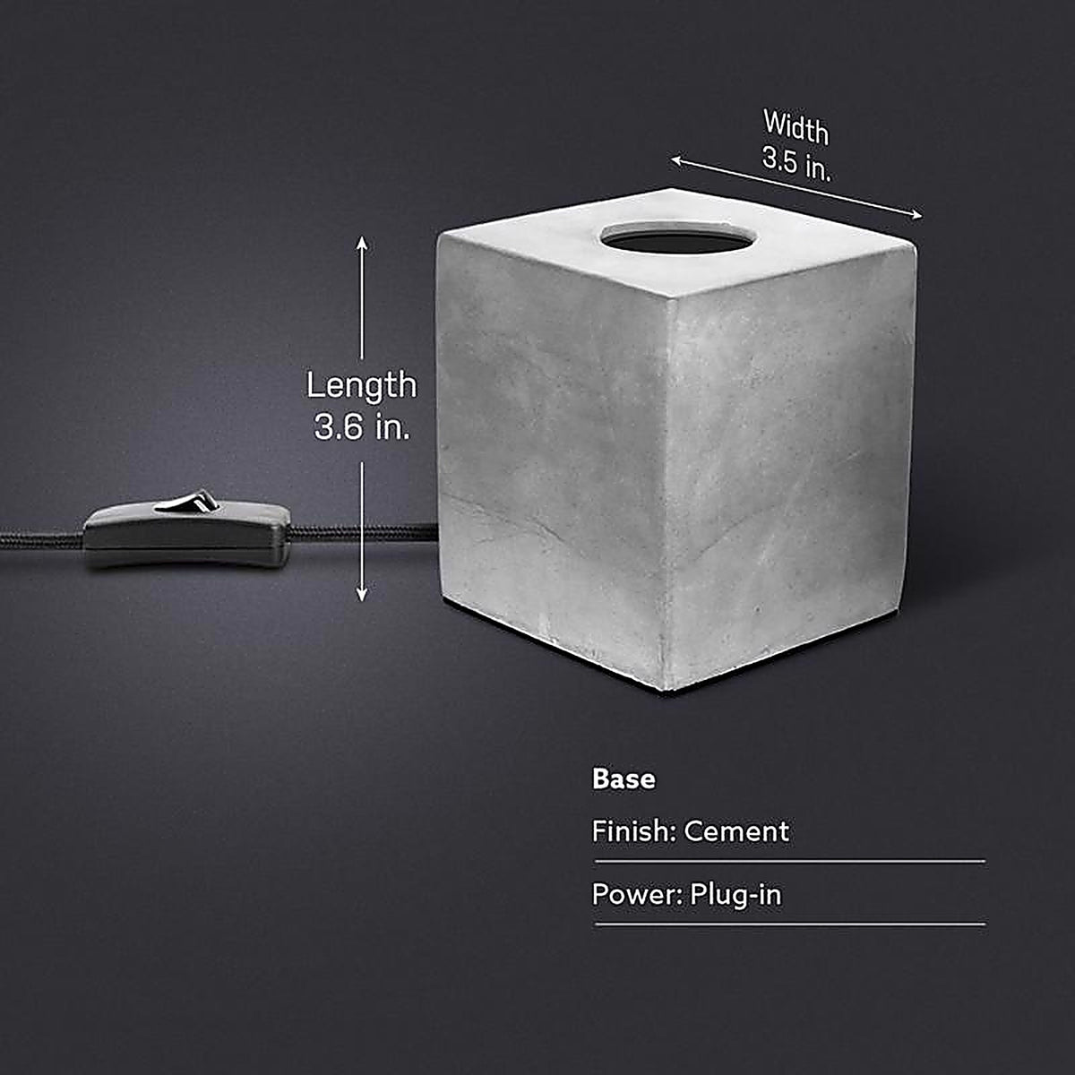 Feit Electric - CUBE1 - 4 in. Concrete Beige/White Cube Lamp Base