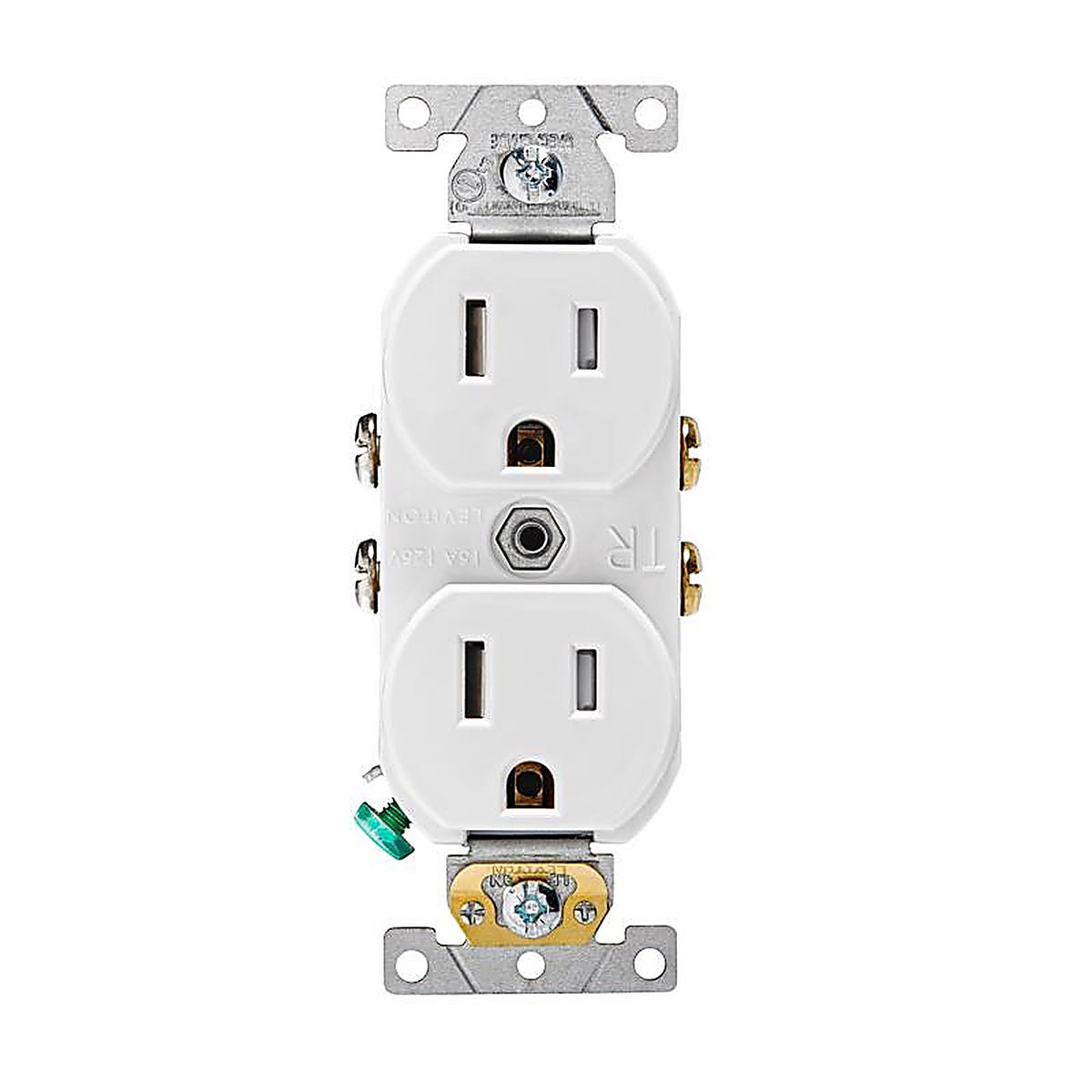 Leviton - TCBR1-00W - 15 amps 125 V Duplex White Outlet 5-15R 1 pk