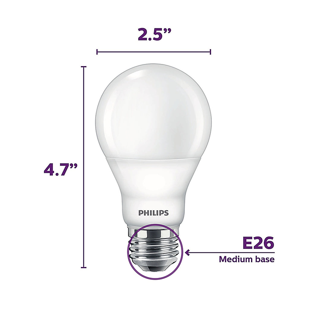 Philips - 479444 - A19 E26 (Medium) LED Bulb Warm White 60 Watt Equivalence 1 pk