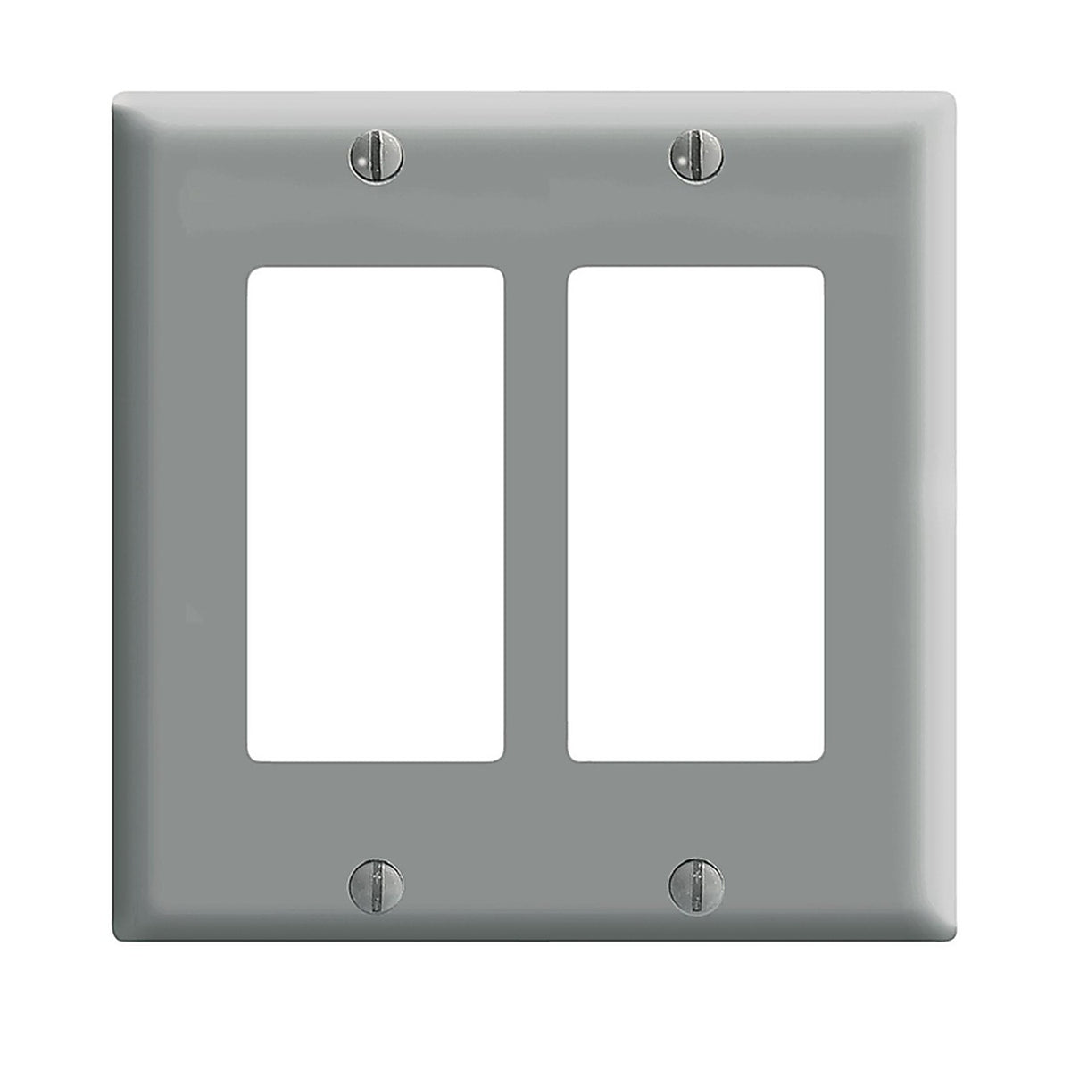 Leviton - 80409-GY - Decora Gray 2 gang Thermoset Plastic Decorator Wall Plate 1 pk