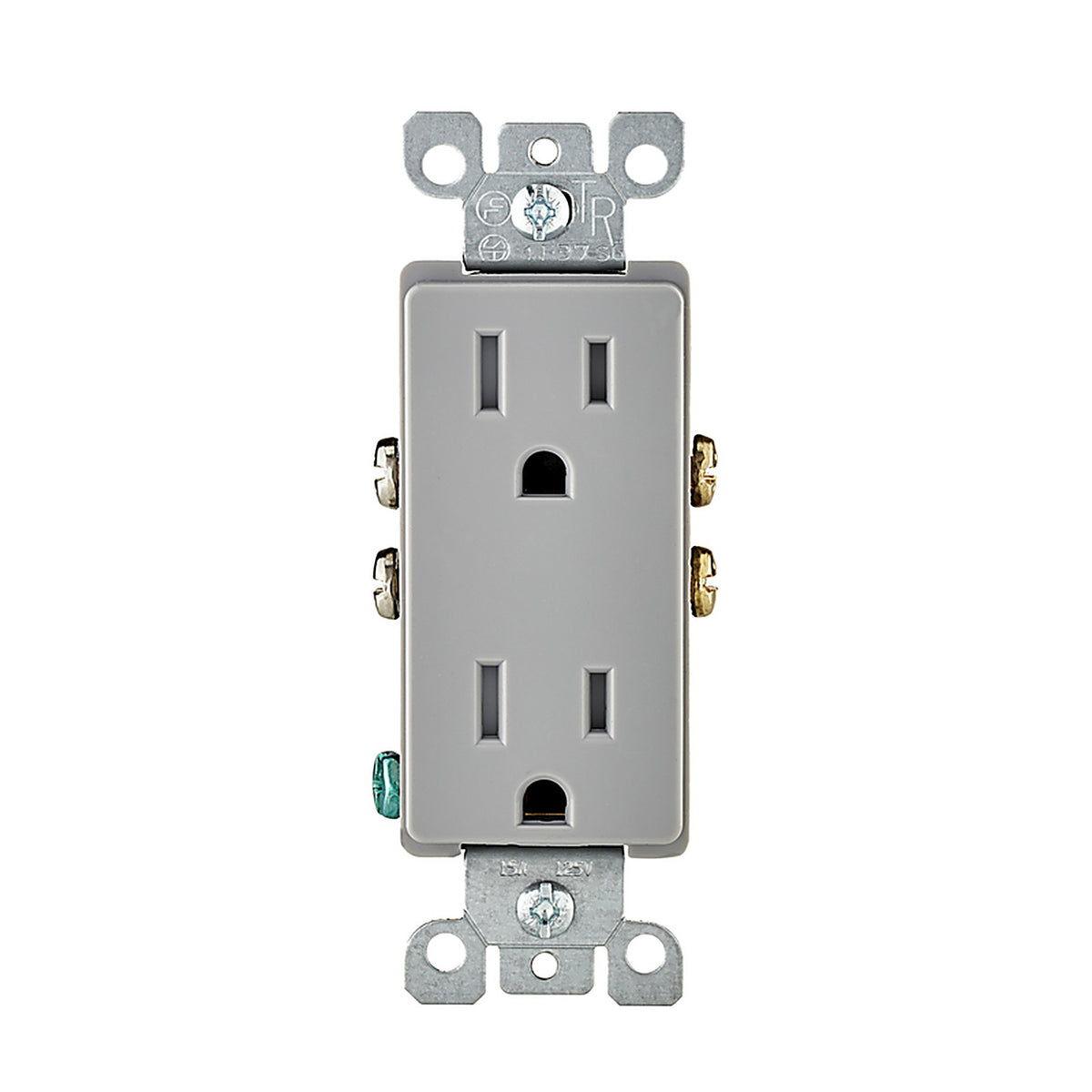 Leviton - T5325-DG - Decora 15 amps 125 V Duplex Gray Tamper Resistant Outlet 5-15R 1 pk