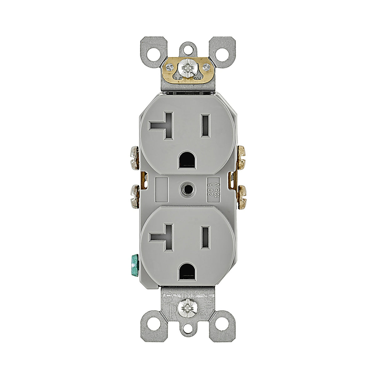 Leviton - T5820-GY - 20 amps 125 V Duplex Gray Outlet 5-20R 1 pk