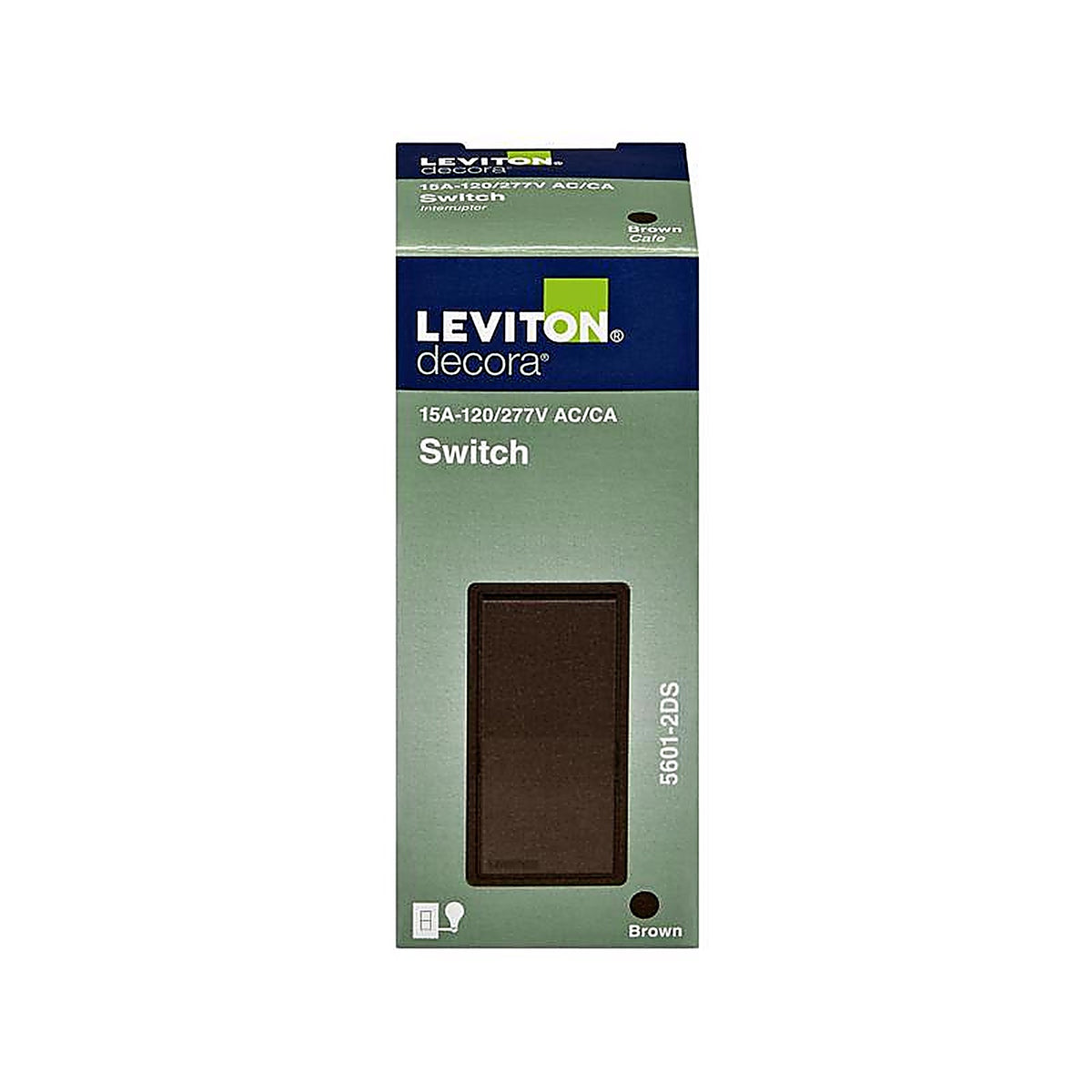 Leviton - 5601-D - Decora 15 amps Single Pole Rocker Switch Brown 1 pk