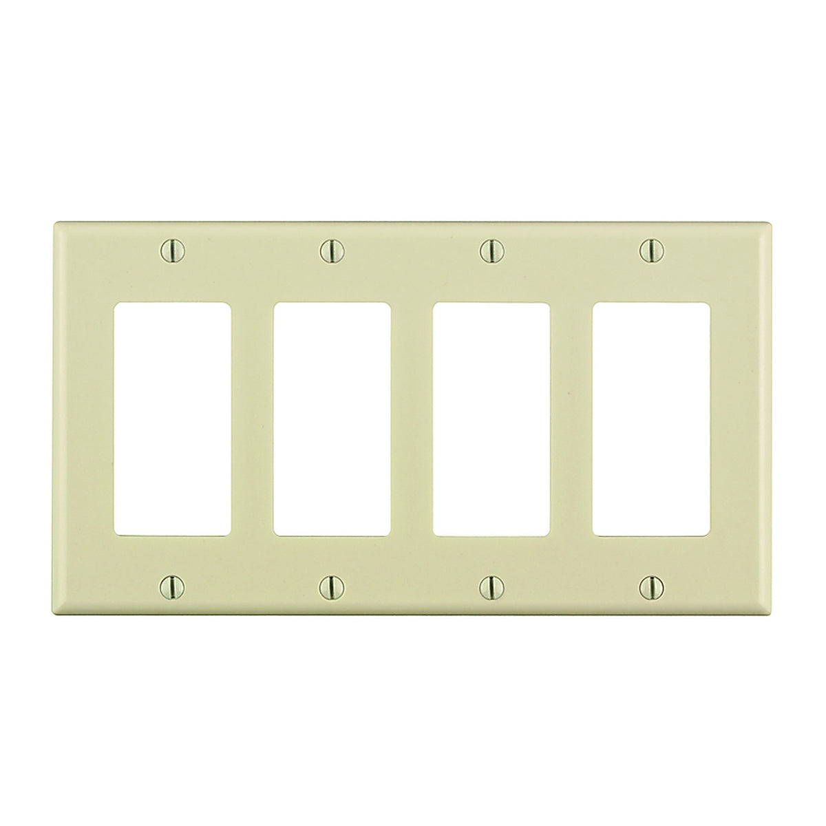 Leviton - 80412-T - Almond 4 gang Thermoset Plastic Decorator Wall Plate 1 pk