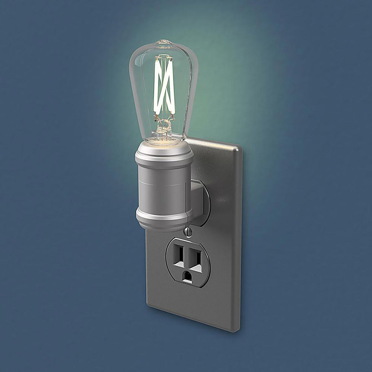 Westek - NL-EDSN-DN - AmerTac Automatic Plug-in Vintage Edison Aged Nickel LED Night Light