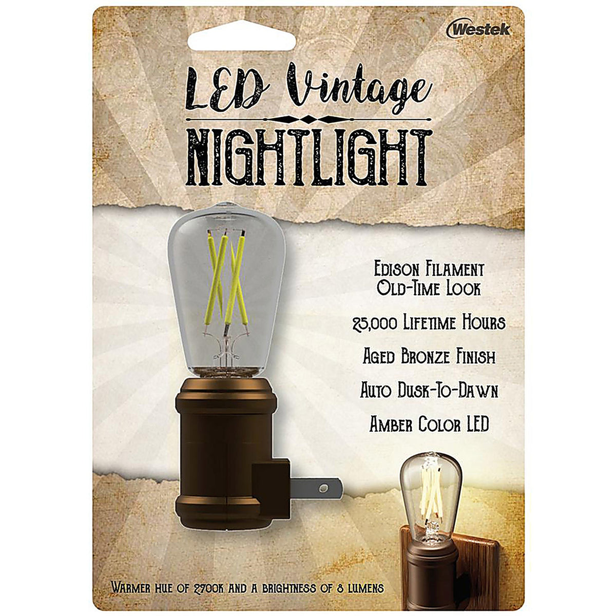 Westek - NL-EDSN-DB - AmerTac Automatic Plug-in Vintage Edison LED Night Light