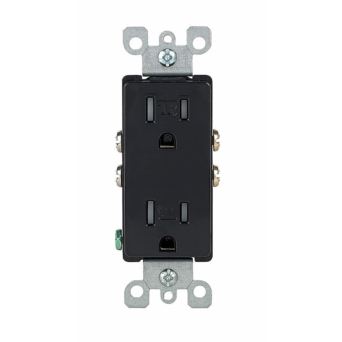 Leviton - T5325-DE - Decora 15 amps 125 V Duplex Black Outlet 5-15R 1 pk