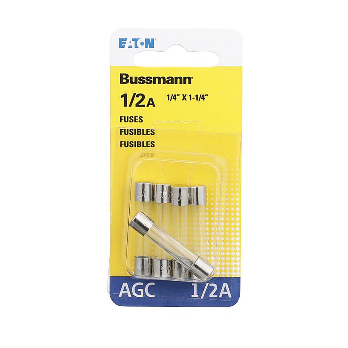 Bussmann - BP/AGC-1/2-RP - 0.5 amps Fast Acting Glass Fuse - 5/Pack