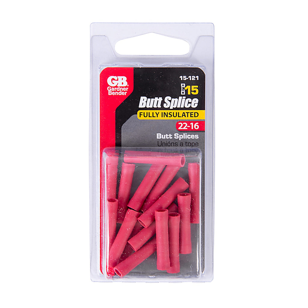 Gardner Bender - 15-121 - 22-16 AWG Insulated Butt Splice Red - 15/Pack