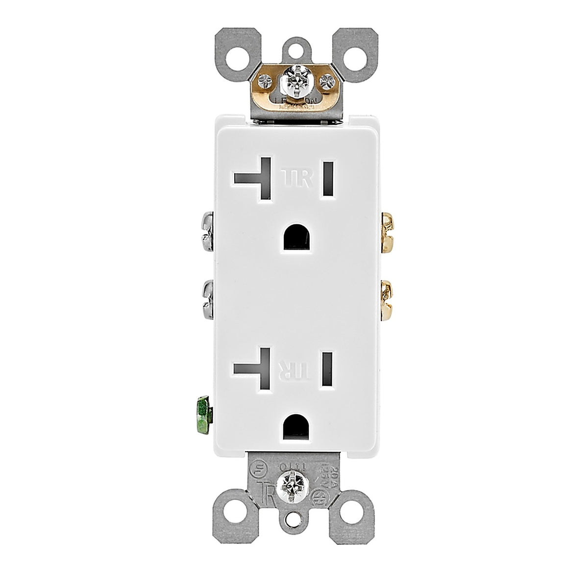 Leviton - T5825-WMP - Decora 20 amps 125 V Duplex White Outlet 5-20R 10 pk