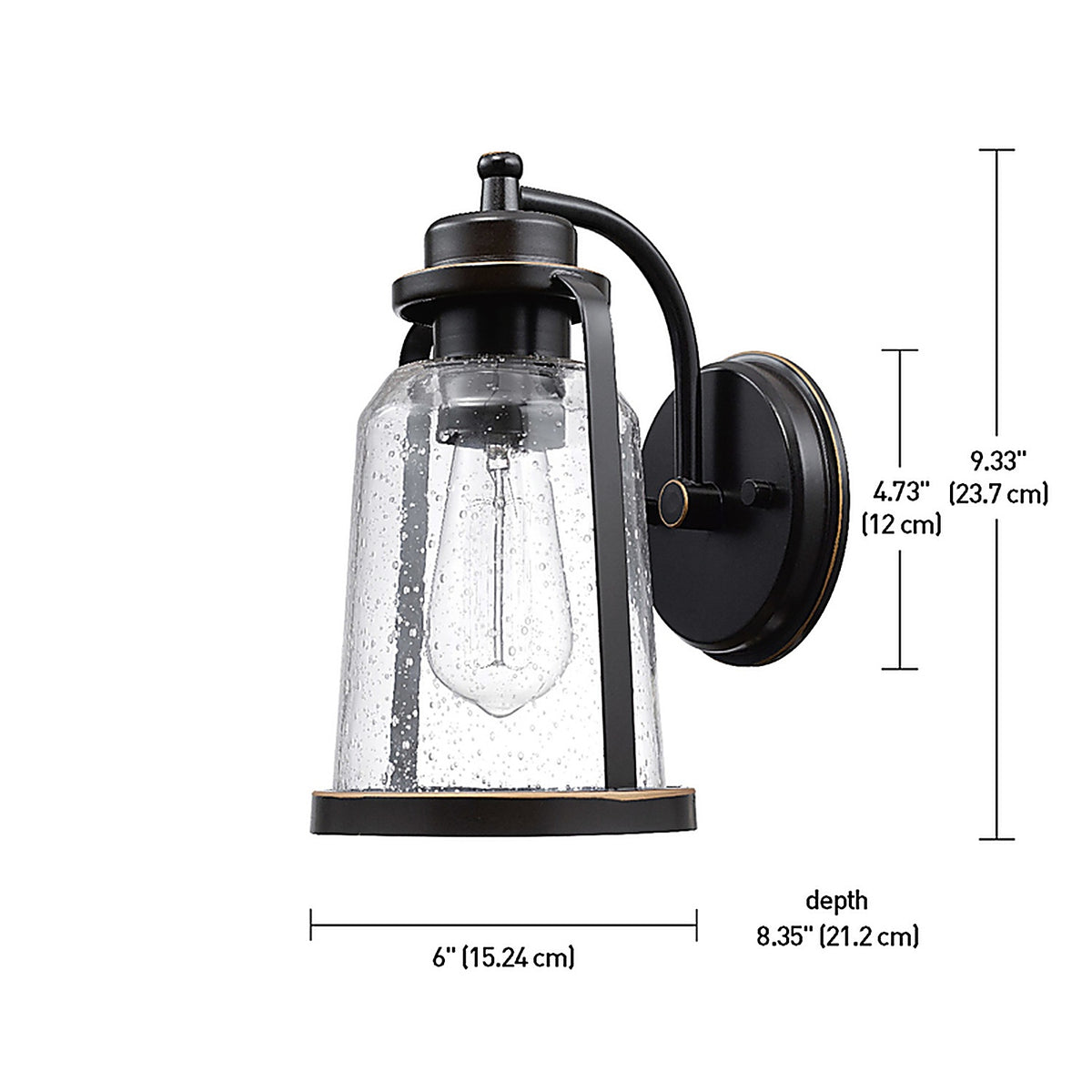 Globe Electric - 44304 - Vintage 1-Light Oil Rubbed Bronze Roth Wall Sconce
