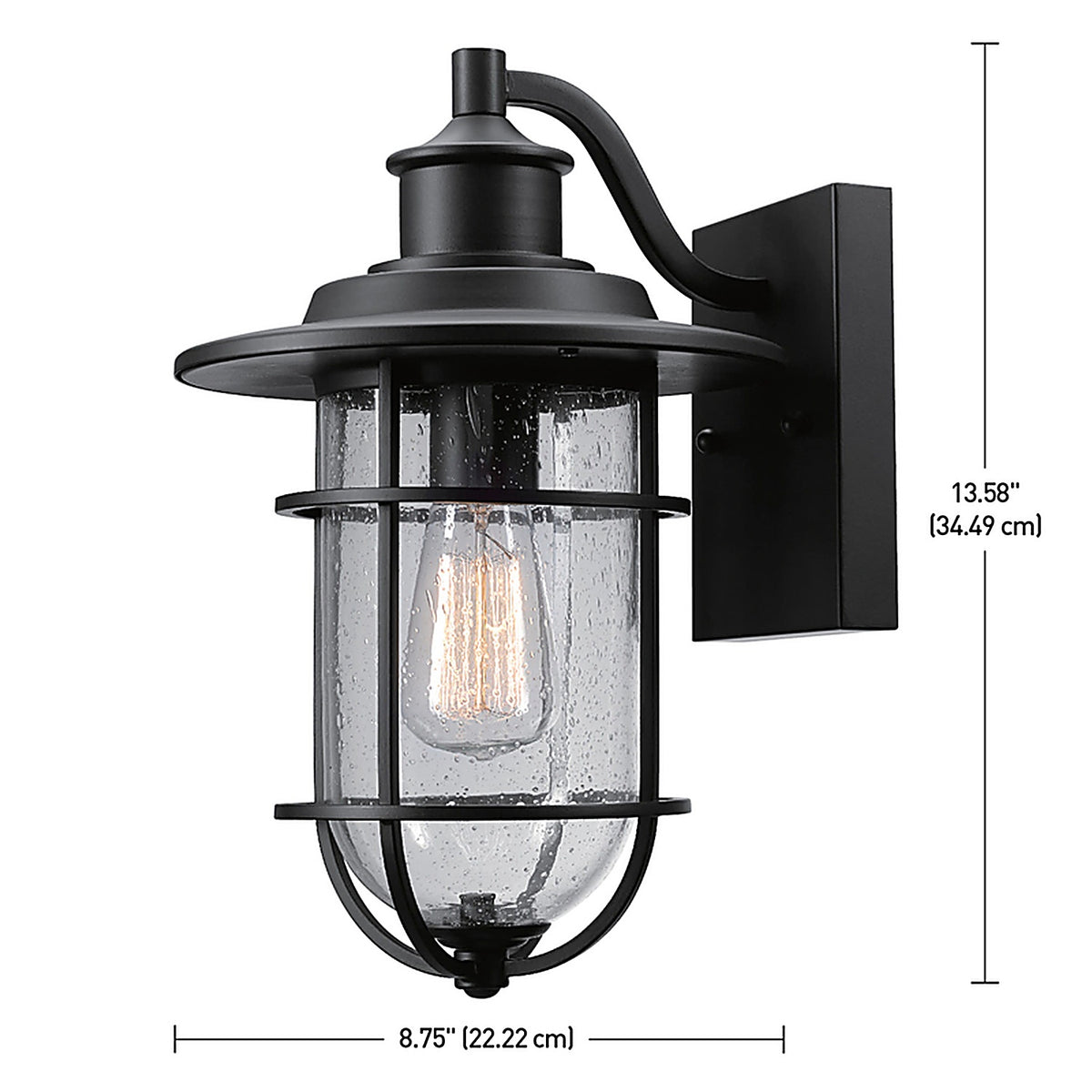 Globe Electric - 44308 - Vintage 1-Light Natural Black Turner Wall Sconce