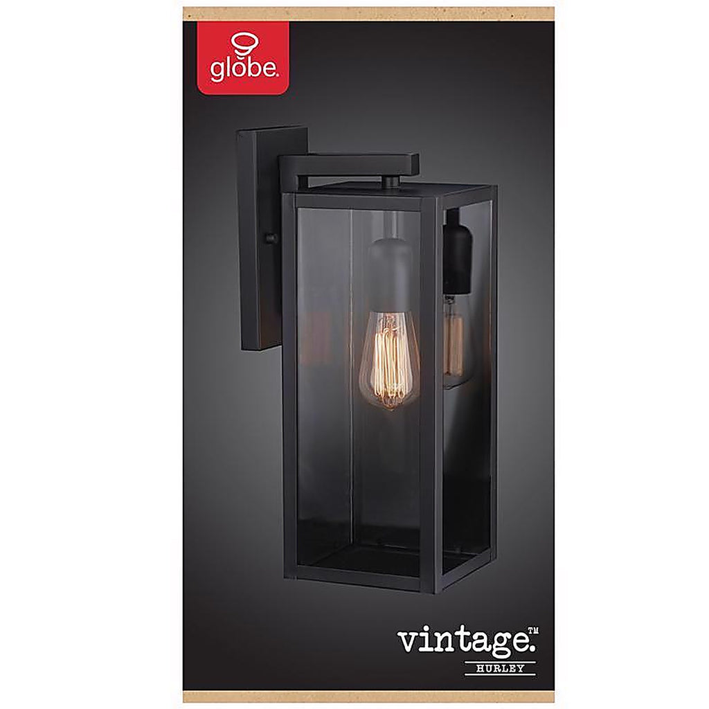 Globe Electric - 44314 - Vintage 1-Light Matte Black Hurley Wall Sconce