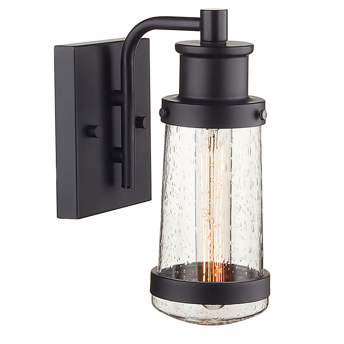 Globe Electric - 44315 - Vintage 1-Light Matte Black Bennett Wall Sconce