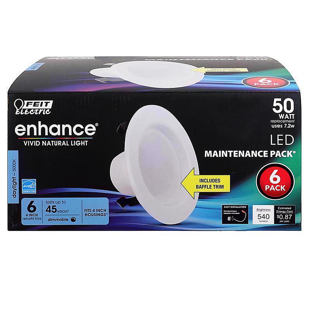 Feit Electric - LEDR4B950CAMP6 - Enhance Daylight 4 in. W LED Dimmable Recessed Downlight 7.2 W