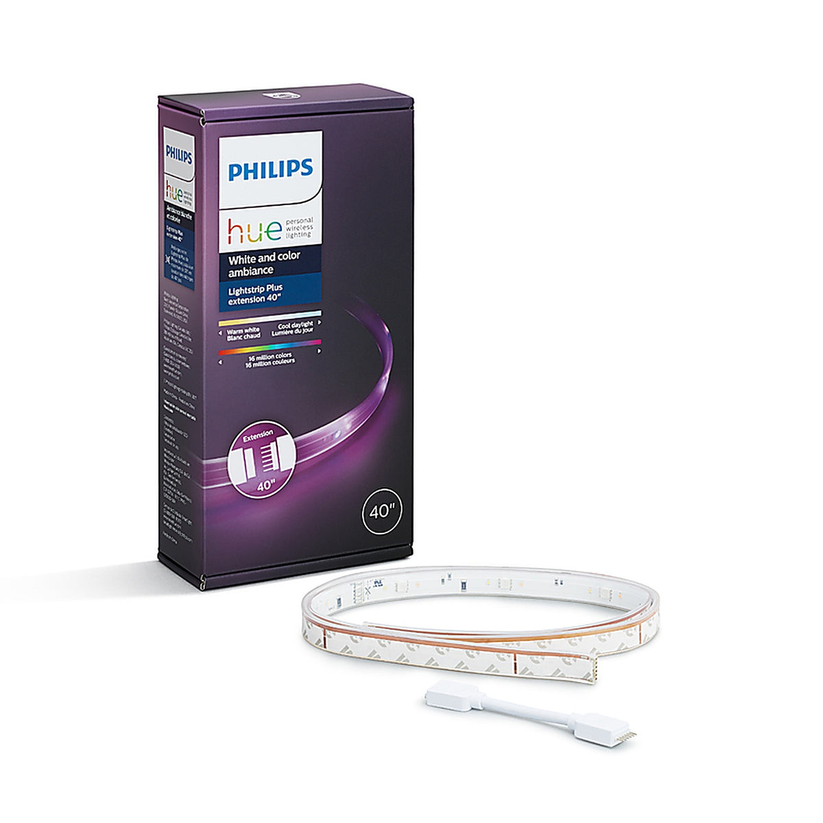 Philips - 555326 - Hue 40 in. L White LED Smart-Enabled Strip Light Extension 1 pk