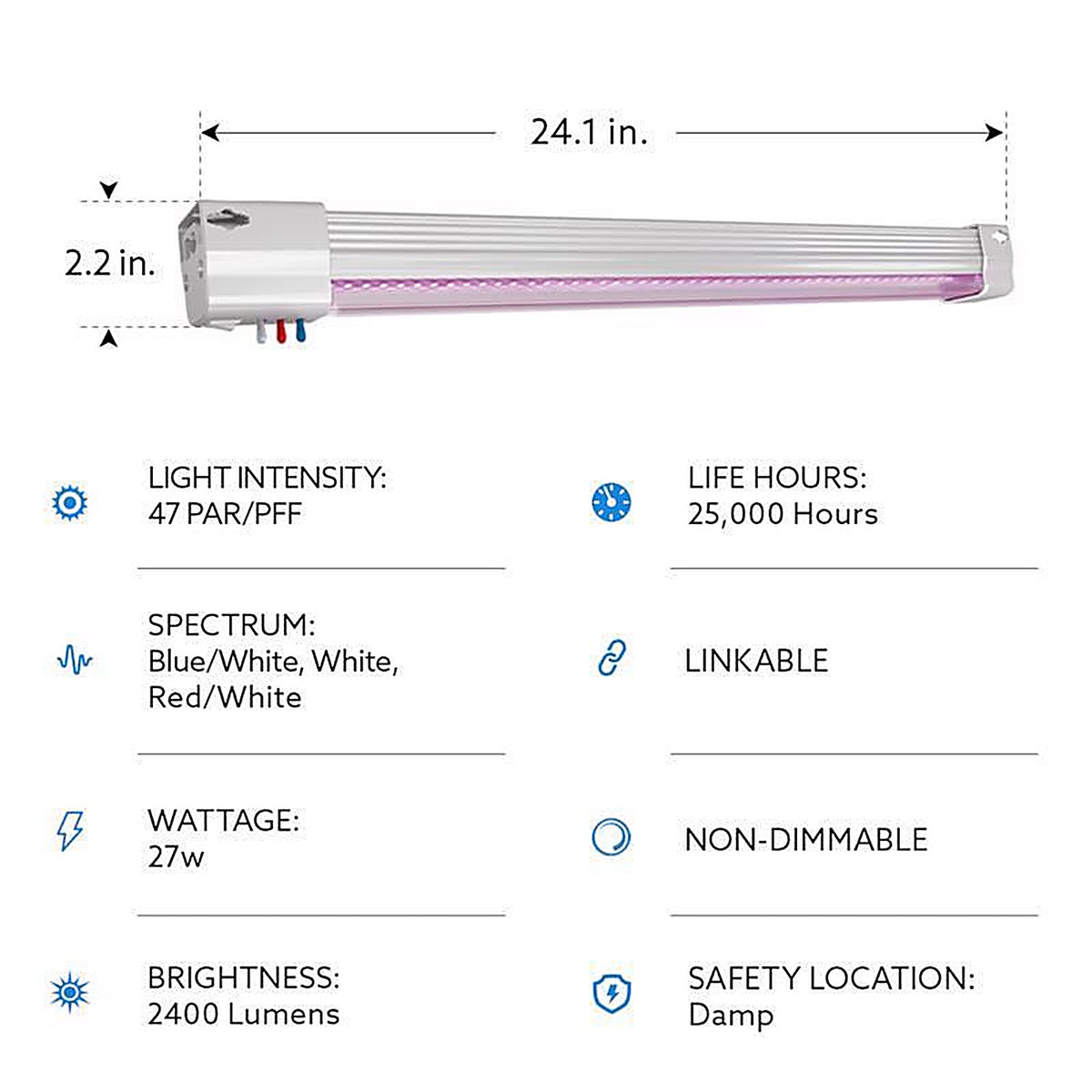 Feit Electric - GLP24FSVM27WLED - LED Grow Light