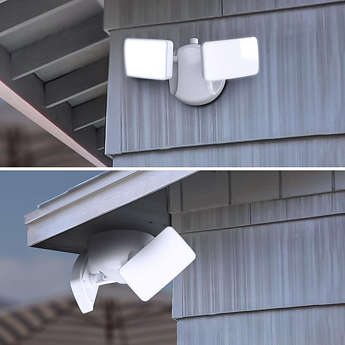 Feit Electric - S9DFL/850/DD/WH - Dusk to Dawn Hardwired LED White Security Floodlight
