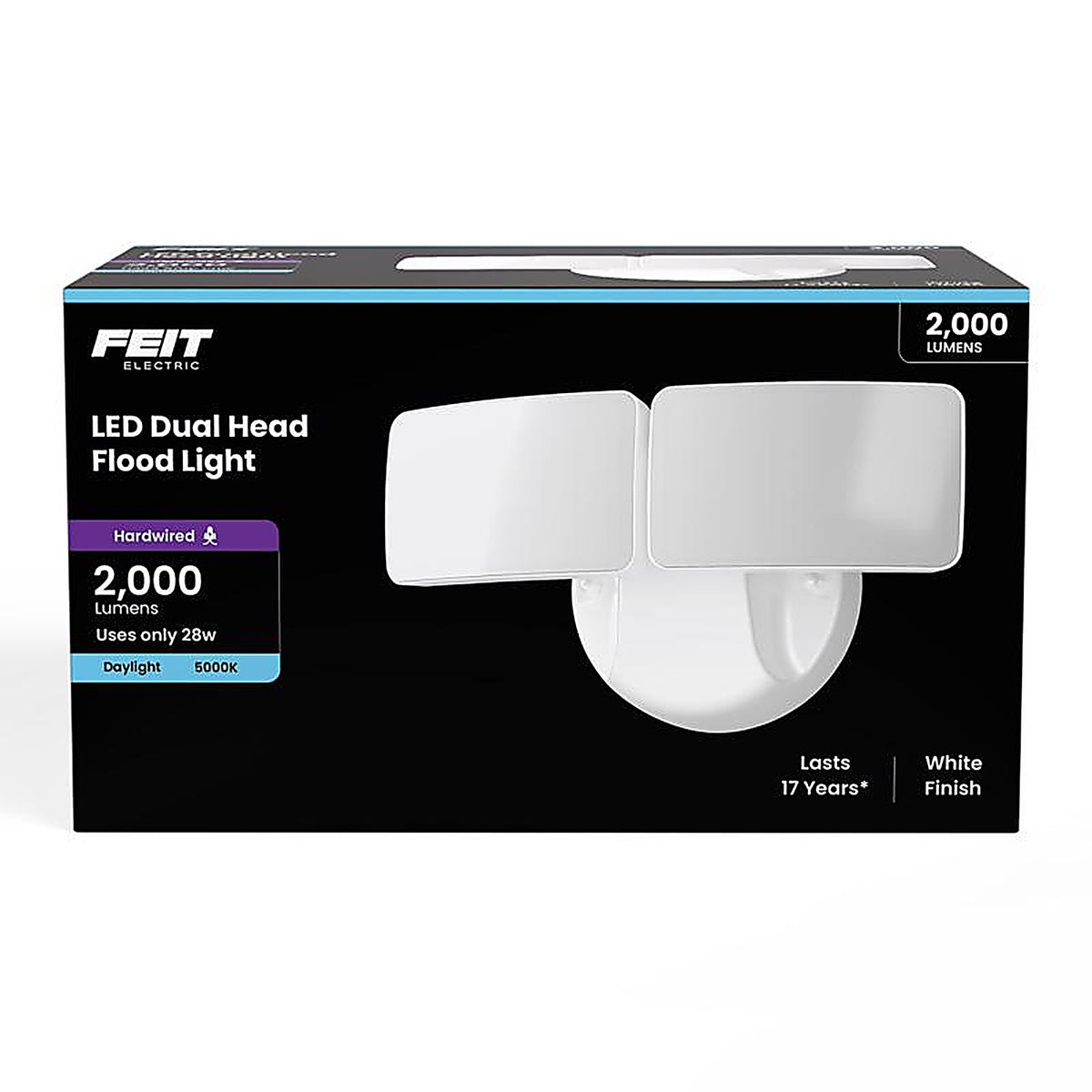 Feit Electric - S9DFL/850/WH - Switch Hardwired LED White Security Floodlight