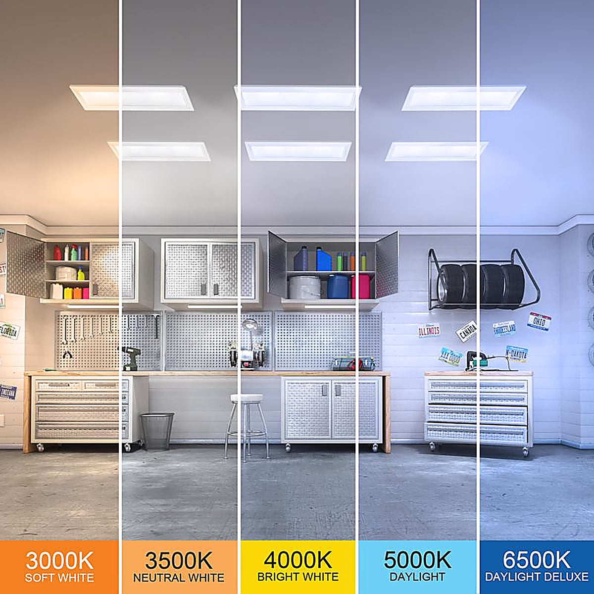 Feit Electric - FP0.5X2/4WY/WH - 0.9 in. H X 6 in. W X 24 in. L White LED Flat Panel Light Fixture