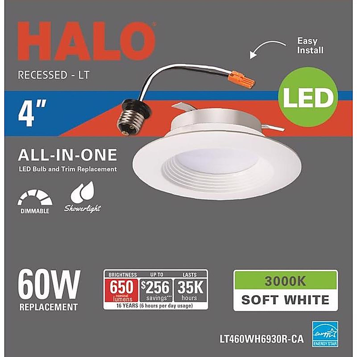 Halo - LT460WH6930R-CA - White 4 in. W LED Retrofit Baffle Trim Kit