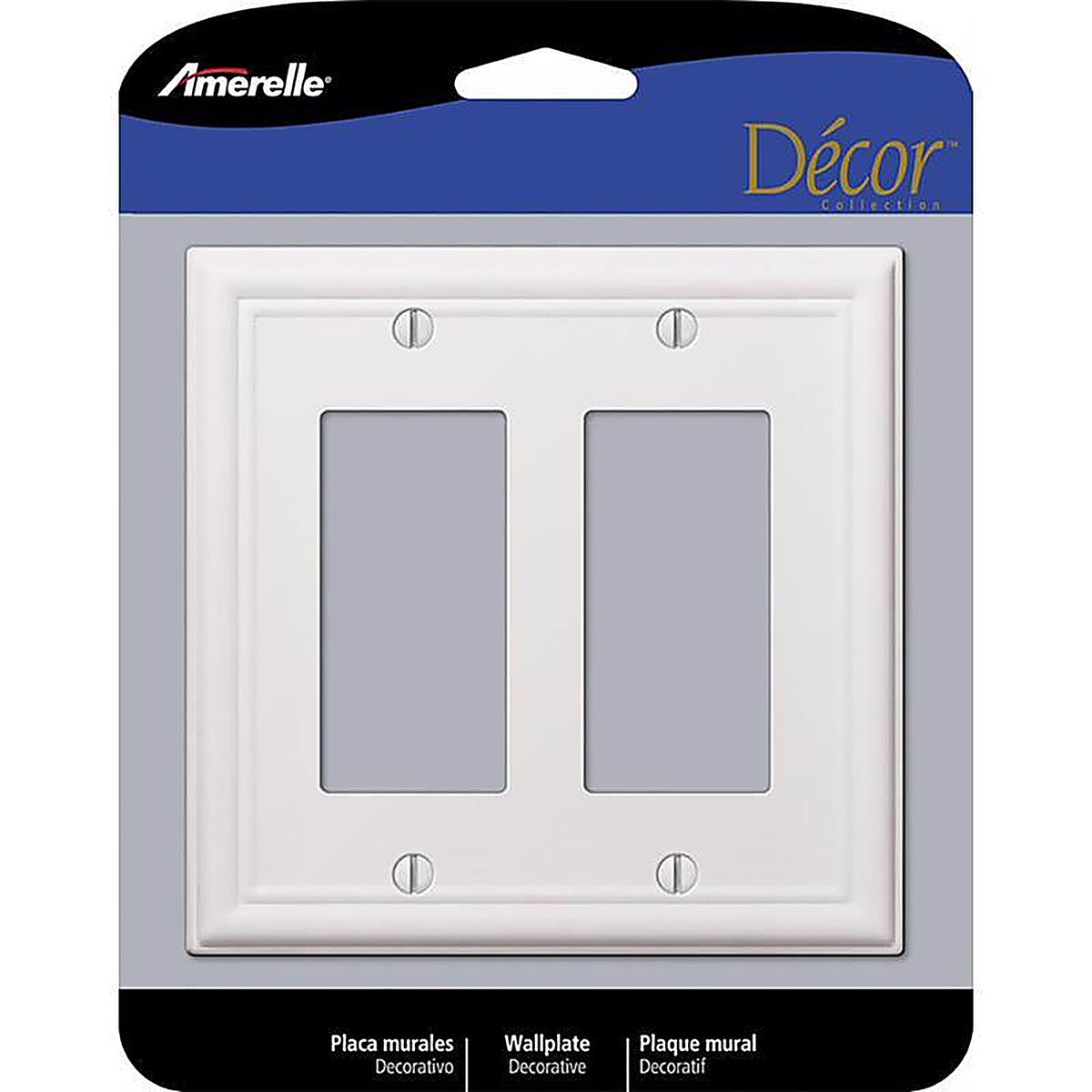 Amerelle - 149RRW - Chelsea White 2 gang Stamped Steel Rocker Wall Plate - 1/Pack