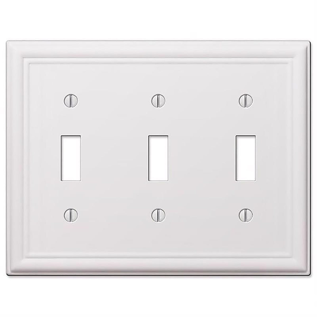 Amerelle - 149TTTW - Chelsea White 3 gang Stamped Steel Toggle Wall Plate - 1/Pack
