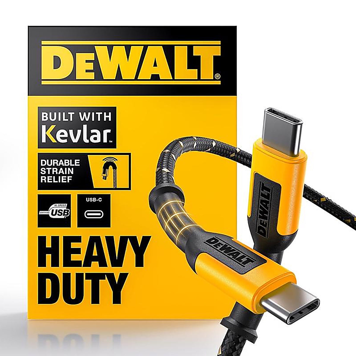 DeWalt - 131 1362 DW2 - Type C to Type C Cable 4 ft. Black/Yellow