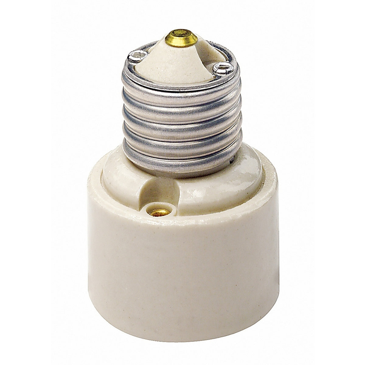 Leviton - 02005-000 - Porcelain Incandescent Medium Base Socket Adapter 1 pk