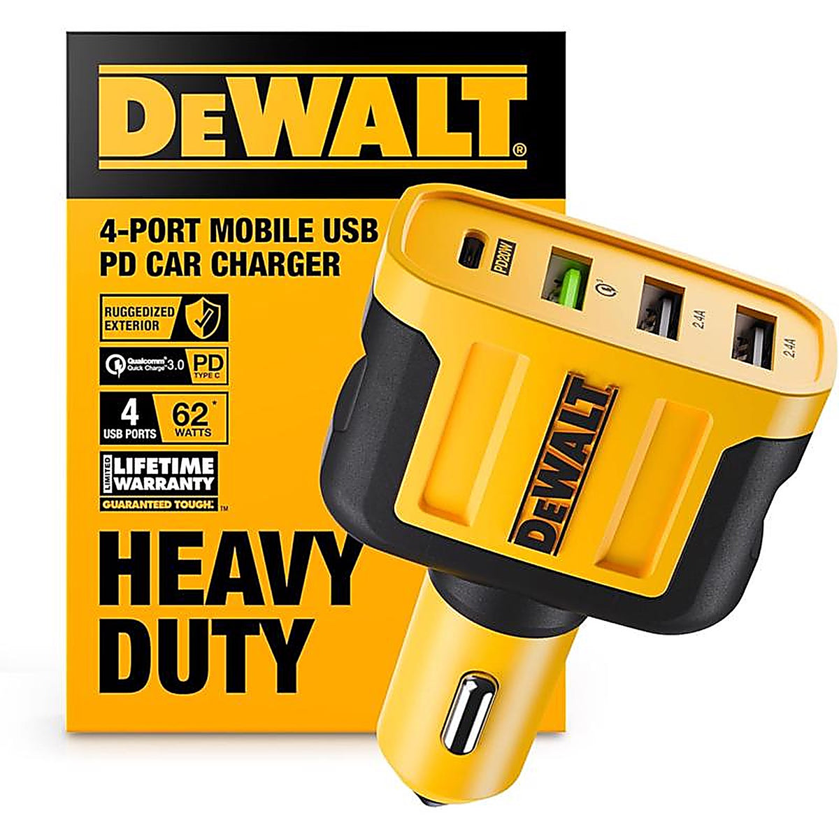 DeWalt - 141 9009 DW2 - 4 Port Car Cell Phone Charger 1 pk