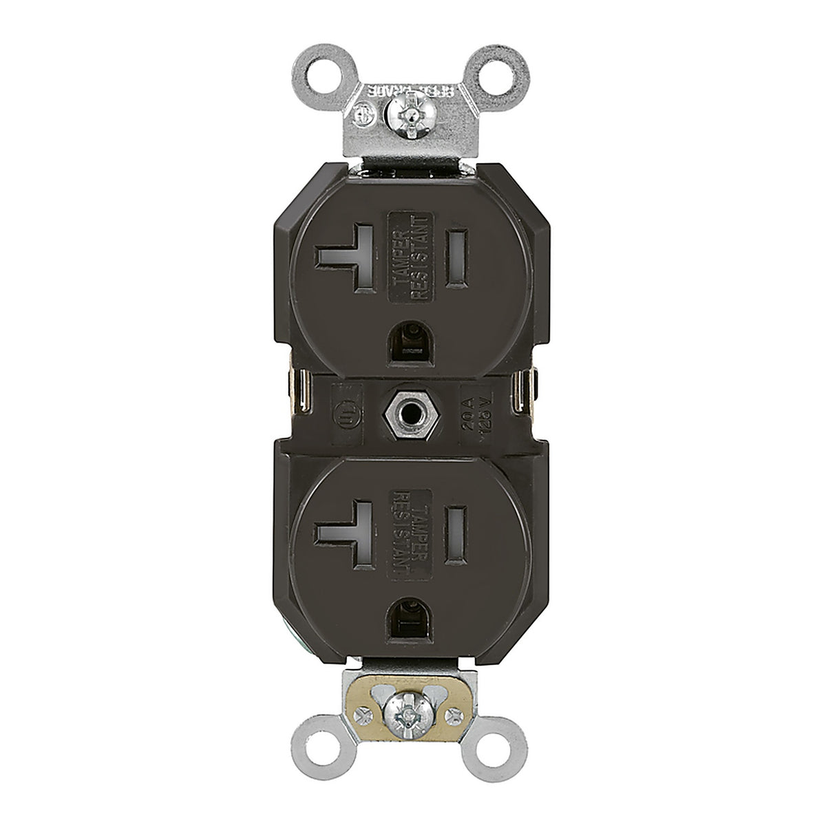 Leviton - TBR20-000 - 20 amps 125 V Duplex Brown Outlet 5-20R 1 pk