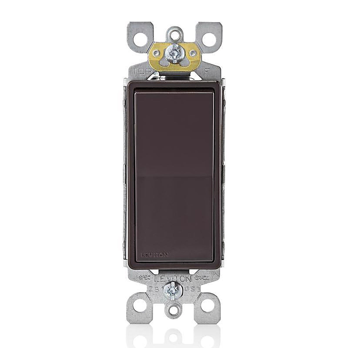 Leviton - 05601-002 - Decora 15 amps Single Pole Rocker AC Quiet Switch Brown 1 pk