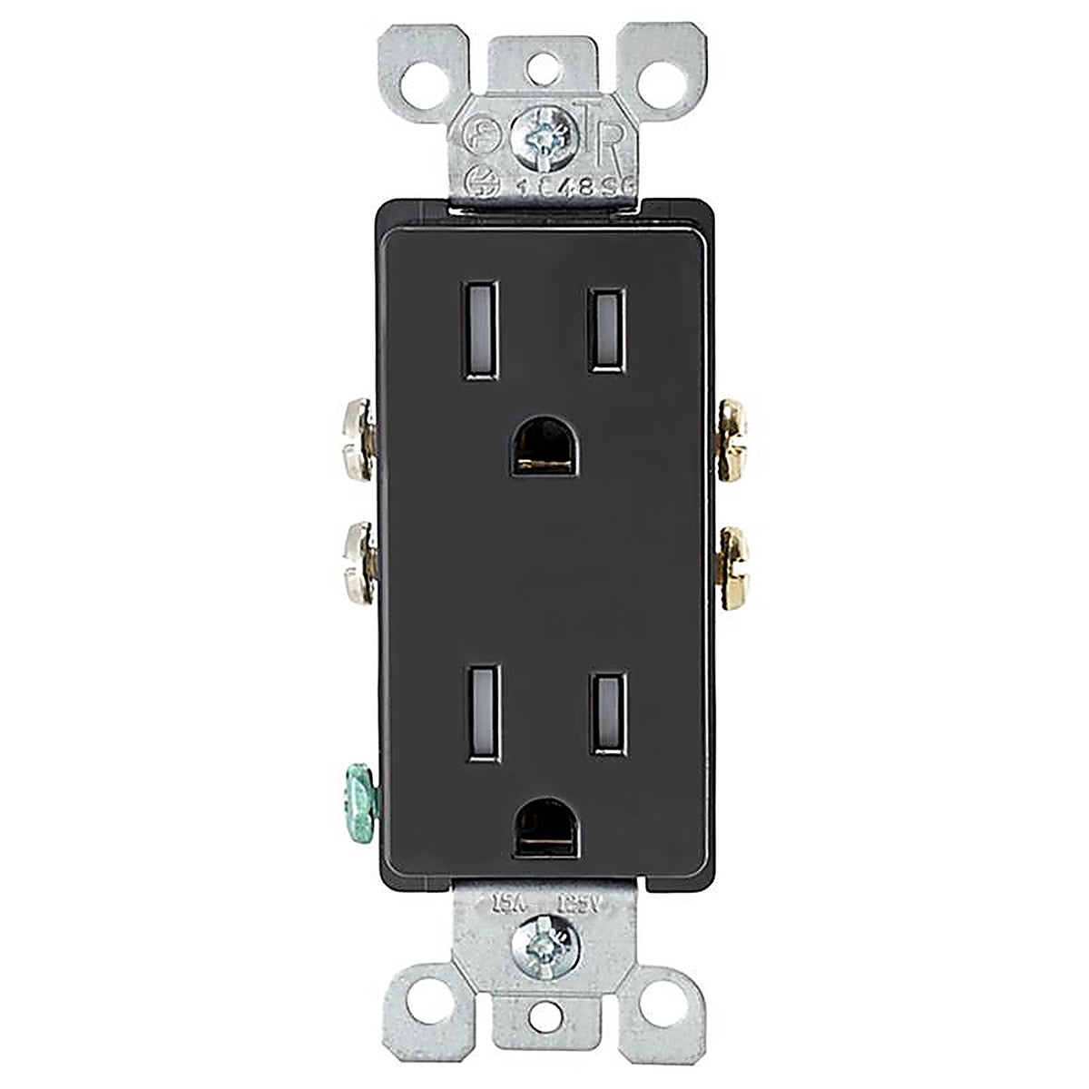 Leviton - T5325-00E - Decora 15 amps 125 V Duplex Black Outlet 5-15R 1 pk