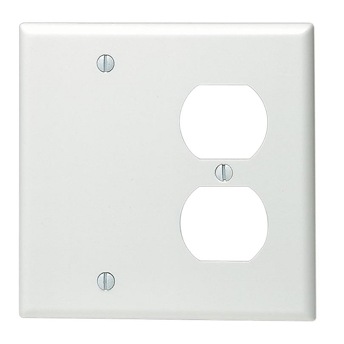 Leviton - 88008-000 - White 2 gang Thermoset Plastic Blank/Duplex Wall Plate 1 pk