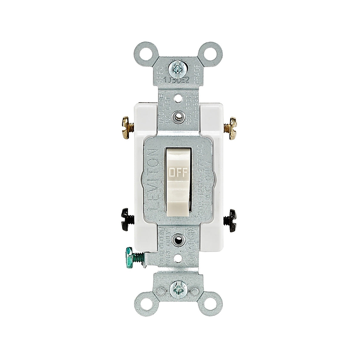 Leviton - CS220-02T - 20 amps Double Pole Toggle AC Quiet Switch Light Almond 1 pk