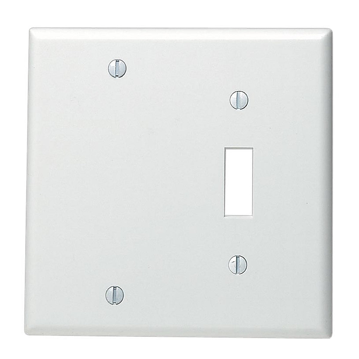 Leviton - 88006-000 - White 2 gang Thermoset Plastic Blank/Toggle Wall Plate 1 pk