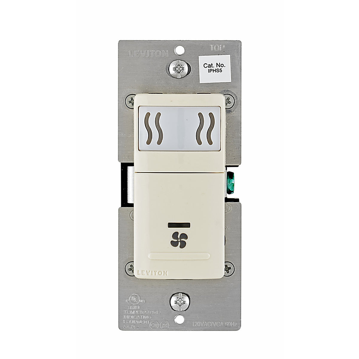 Leviton - IPHS5-1LT - Single Pole Fan Control Fan Control Switch Light Almond 1 pk