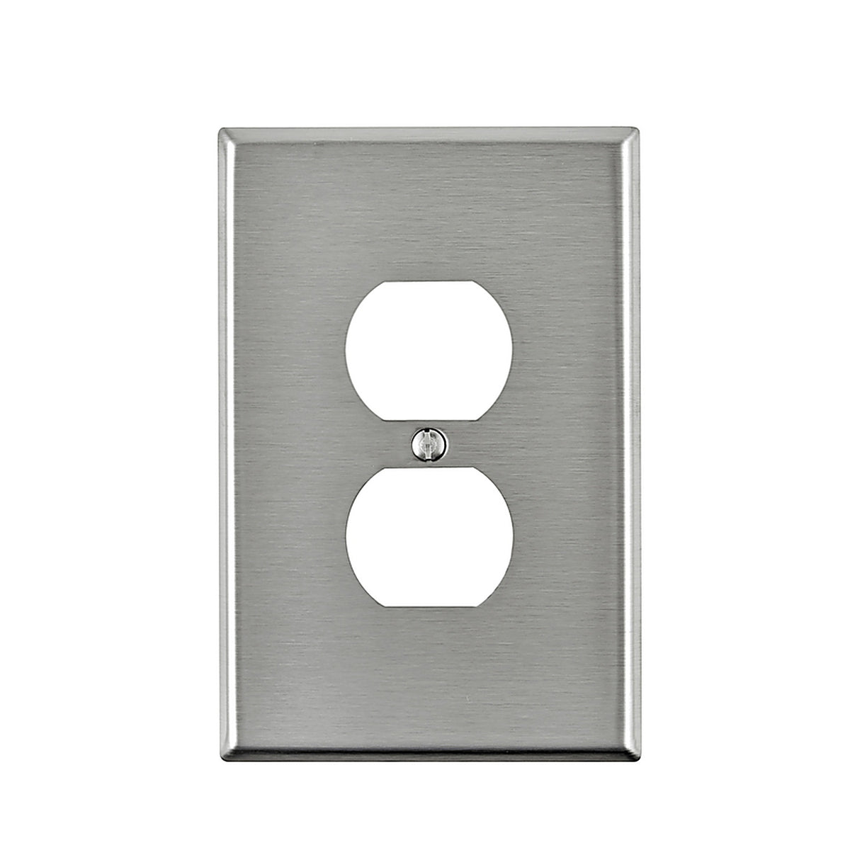 Leviton - 84103-040 - Silver 1 gang Stainless Steel Duplex Oversized Wall Plate 1 pk