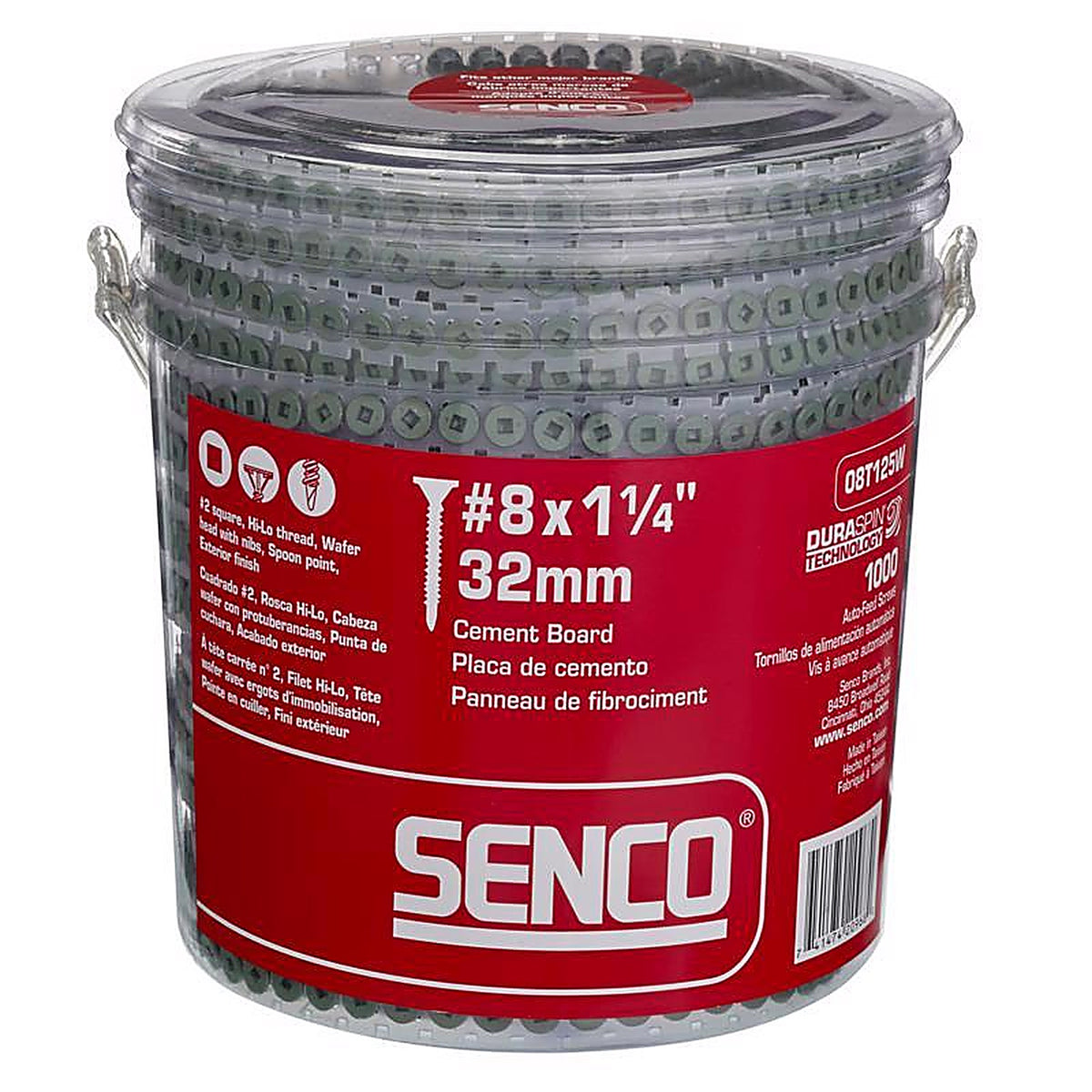 Senco - 08T125W - No. 8 Sizes S X 1-1/4 in. L Square Wafer Head Cement Board Screws 1000 pk