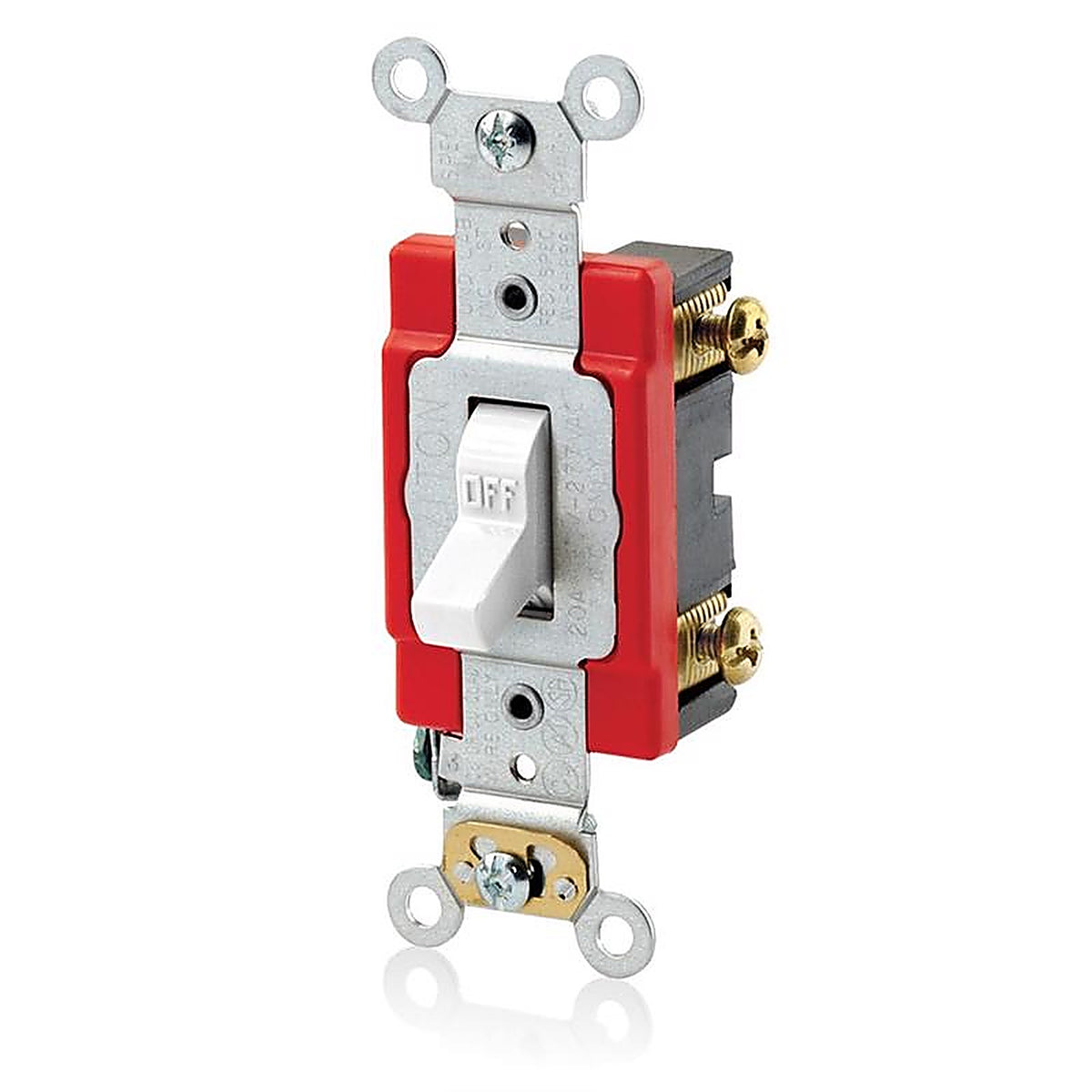 Leviton - A1221-02W - 20 amps Antimicrobial Treated Toggle AC Quiet Switch White - 1/Pack