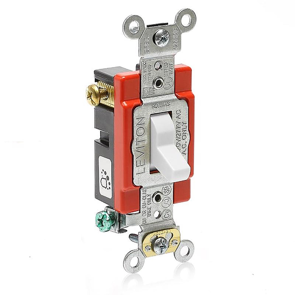 Leviton - A1223-02W - 20 amps 3-Way Antimicrobial Treated Toggle AC Quiet Switch White - 1/Pack