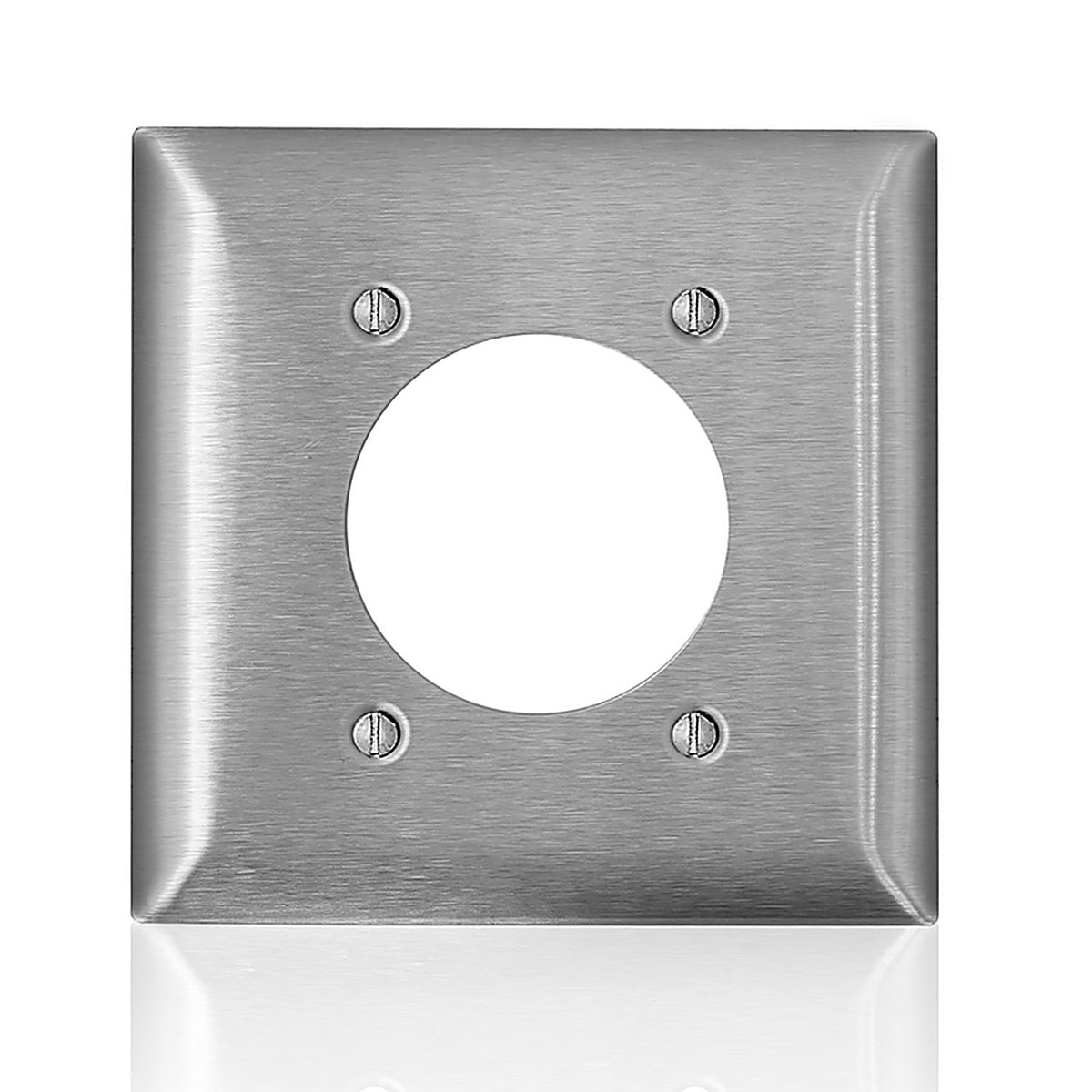 Leviton - SL703-000 - C-Series Stainless Steel 2 gang Metal Receptacle Wall Plate - 1/Pack