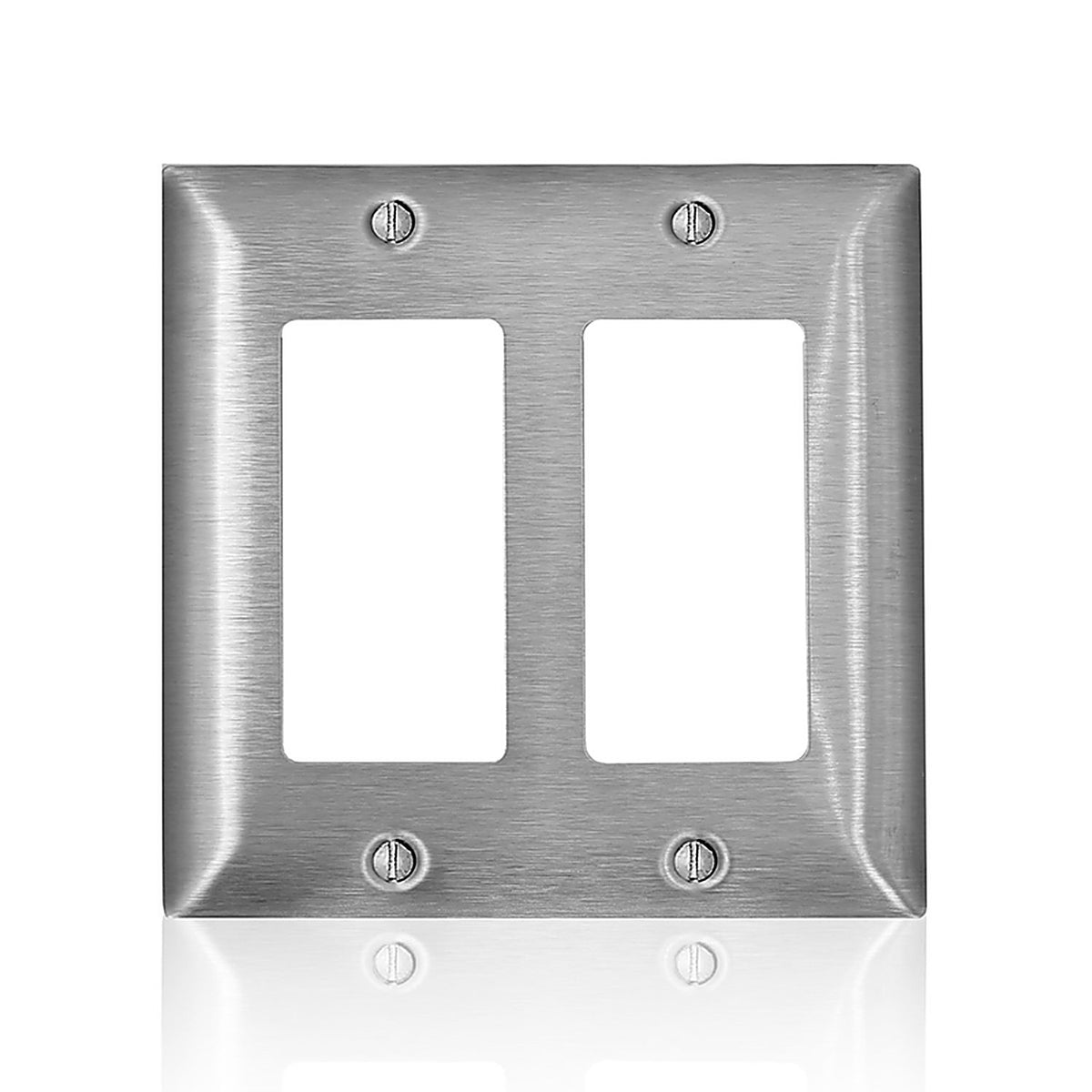 Leviton - SL262-000 - C-Series Stainless Steel 2 gang Metal Decora/GFCI Wall Plate - 1/Pack