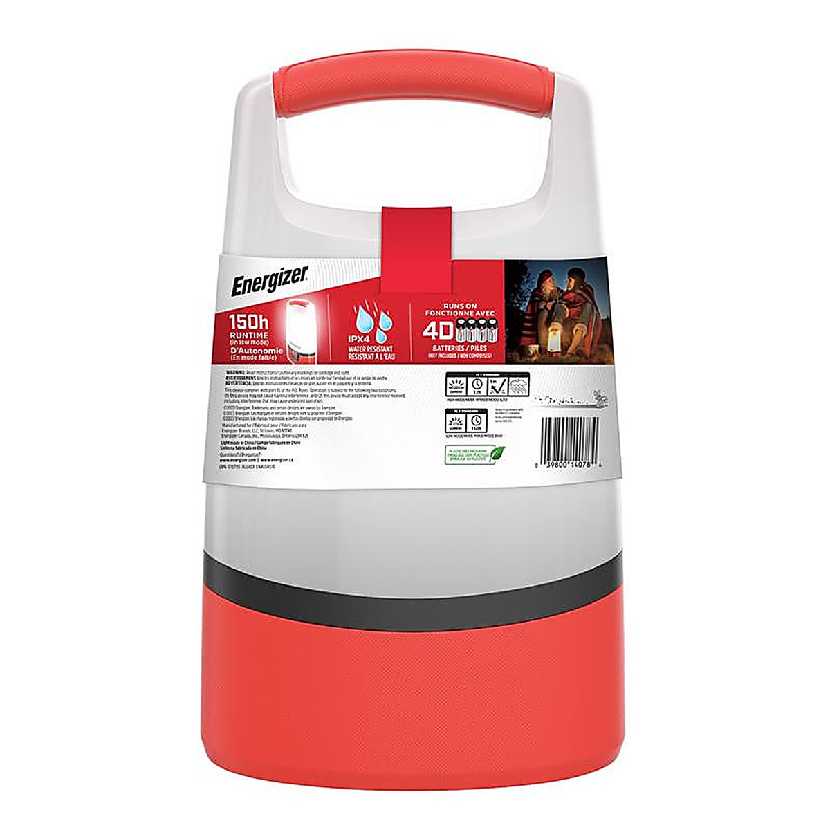 Energizer - ENALU45E - 1000 lumens Red/White LED Standing Lantern